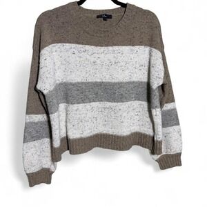 Lulus size S oversized brown and grey striped sweater